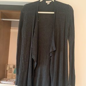 Ann Taylor Loft charcoal gray cardigan